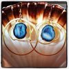 Blue Geode Hoops