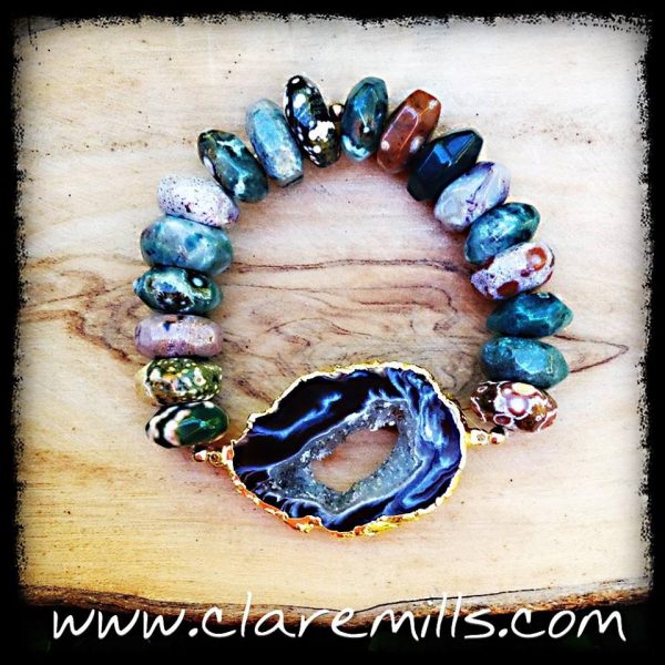 Agate Slice on African Jasper