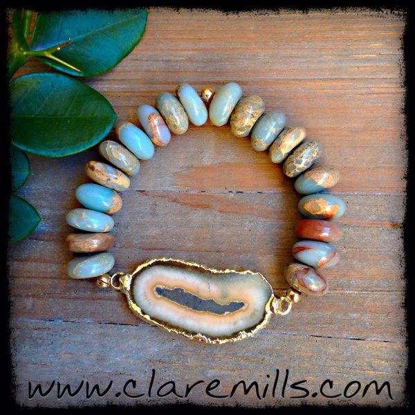 Agate on Ocean Jasper - Reserved for Jennifer Stimits