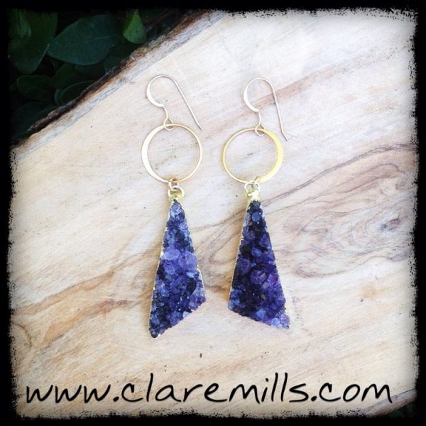 Amethyst Druzy Earrings