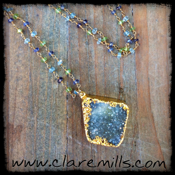 Stella Druzy on Multi-Gemstone Chain