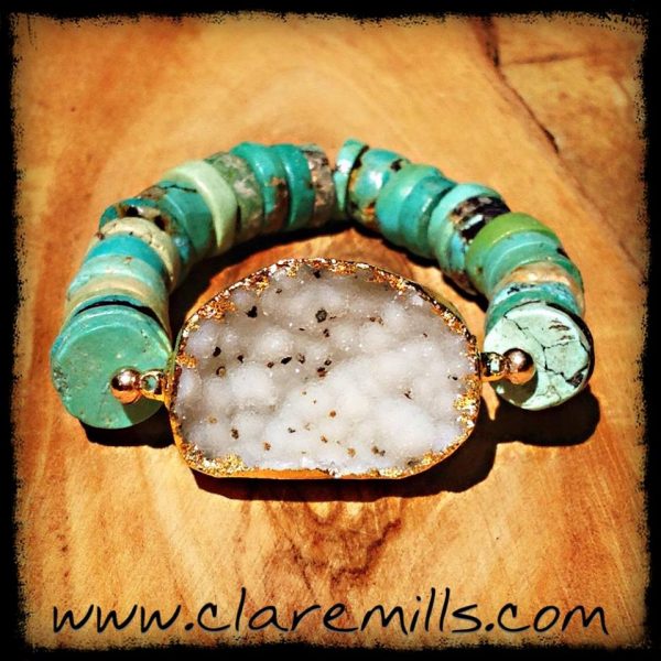 Druzy and Turquoise Bracelet
