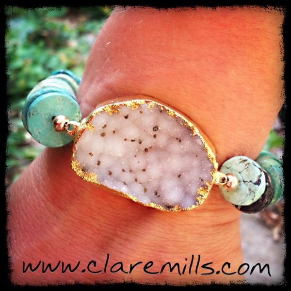 Druzy and Turquoise Bracelet