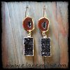 Orange Geode and Brown Druzy Earrings (Copy)