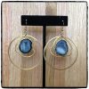 Blue Geode Hoops