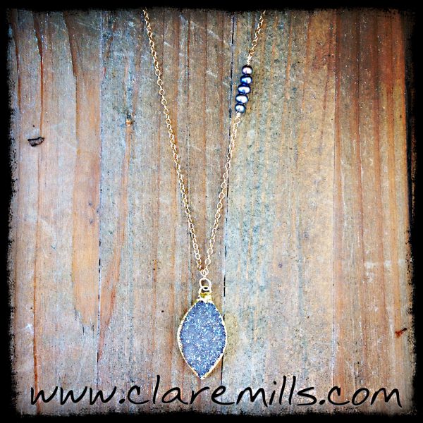 Greystone Druzy Necklace