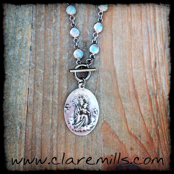Our Lady of Mt. Carmel and Sacred Heart Necklace