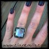 Square Rainbow Moonstone Ring