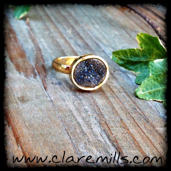 Navy Blue Druzy Ring (Copy)