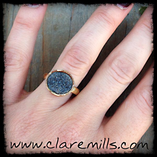 Navy Blue Druzy Ring (Copy)