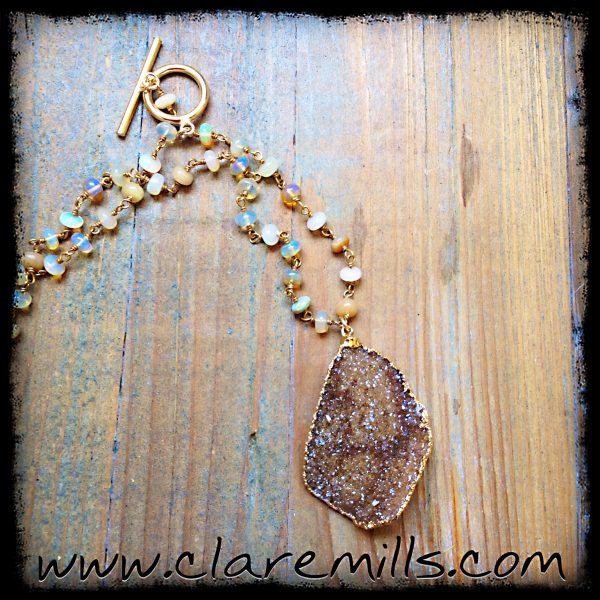 Druzy on Opal Chain