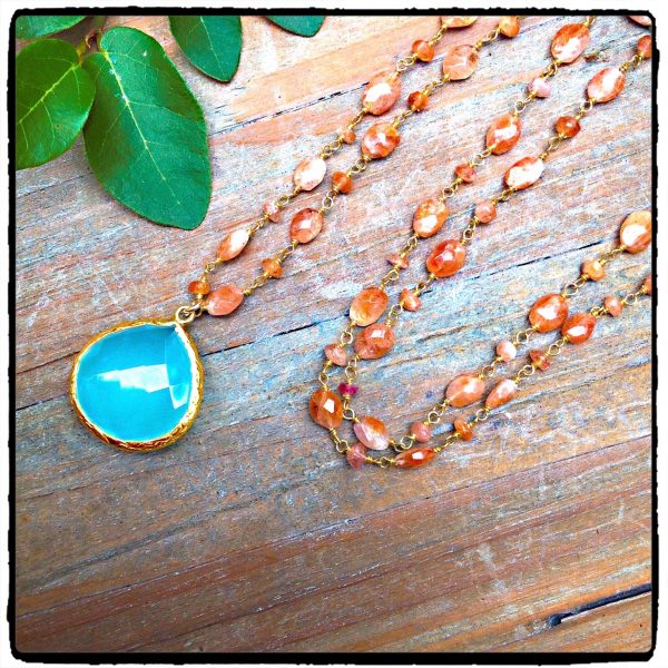 Sunstone and Chalcedony Necklace