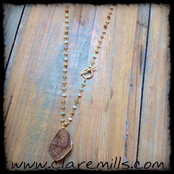 Druzy on Opal Chain