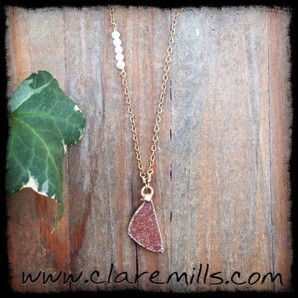 Belle Blush Druzy Necklace