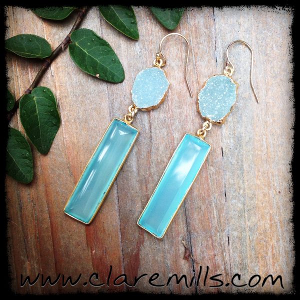 Druzy & Chalcedony Earrings