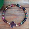 Druzy and Tourmaline Cross Bracelet