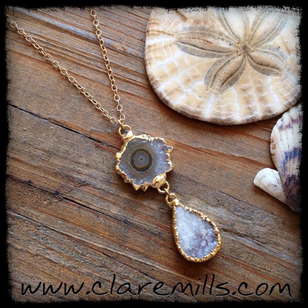 Stalactite & Druzy Dangle Necklace
