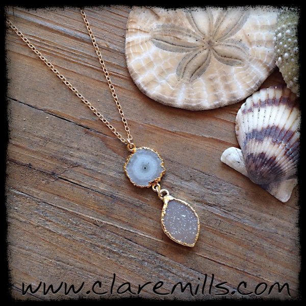 Stalactite & Druzy Dangle Necklace