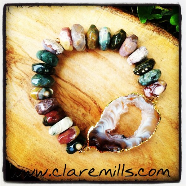Agate Slice on African Jasper