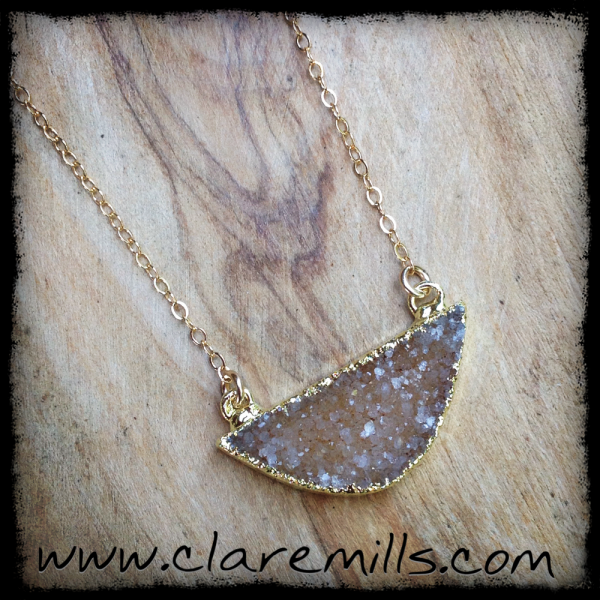 Semi Circle Citrine Druzy