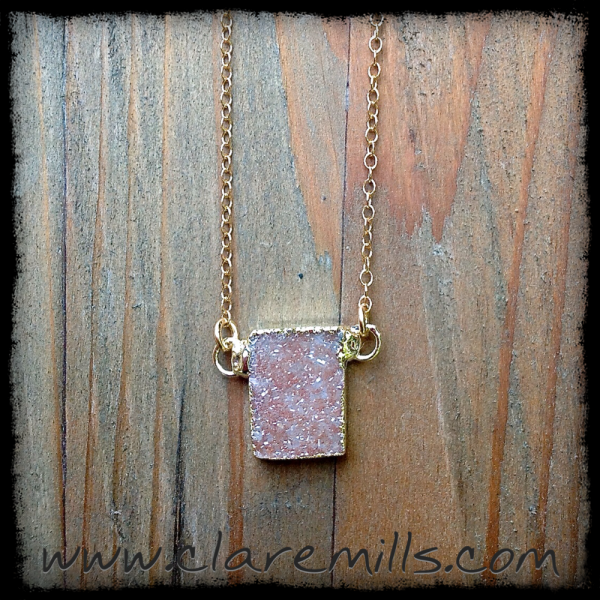 Rectangle Druzy Necklace