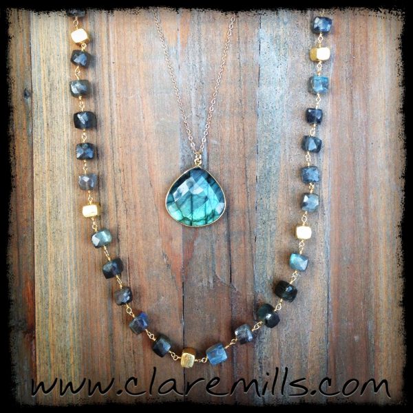 Large Labradorite Teardrop Necklace