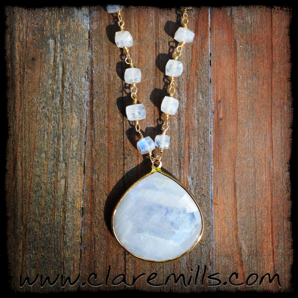 Moonstone Teardrop Necklace