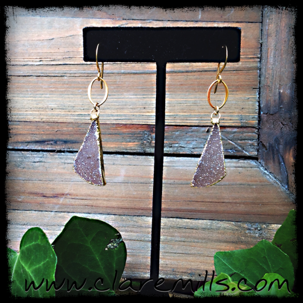 Taupe Druzy Earrings