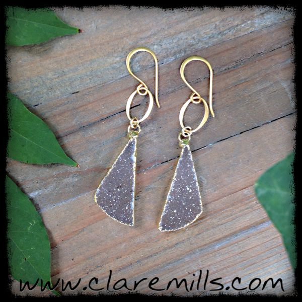 Taupe Druzy Earrings