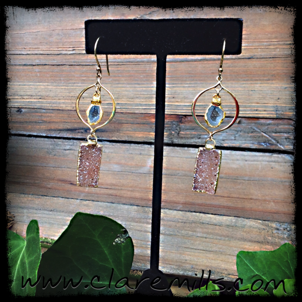 Baby Geode and Druzy Earrings