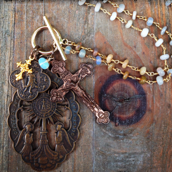 Holy Monstrance on Mexican Opal