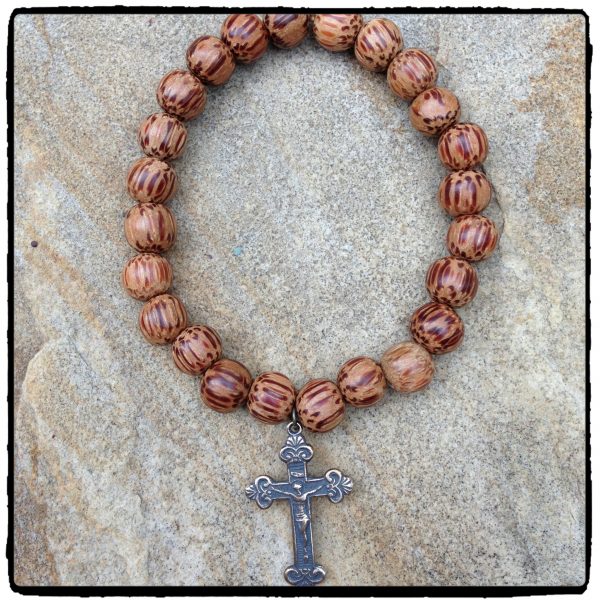 Crucifix Wooden Bracelet