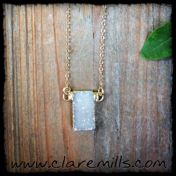 Snow White Druzy Necklace