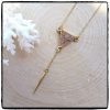 Sand Druzy Triangle "Y" Spike Necklace