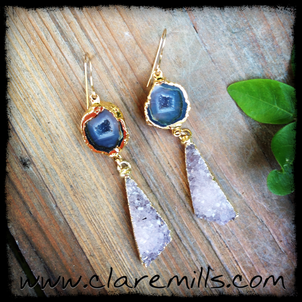 Jolie Geode and Druzy Earrings