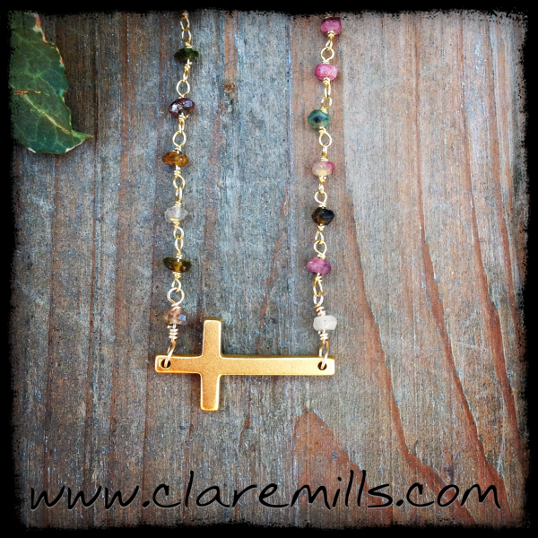 Sideways Cross on Tourmaline