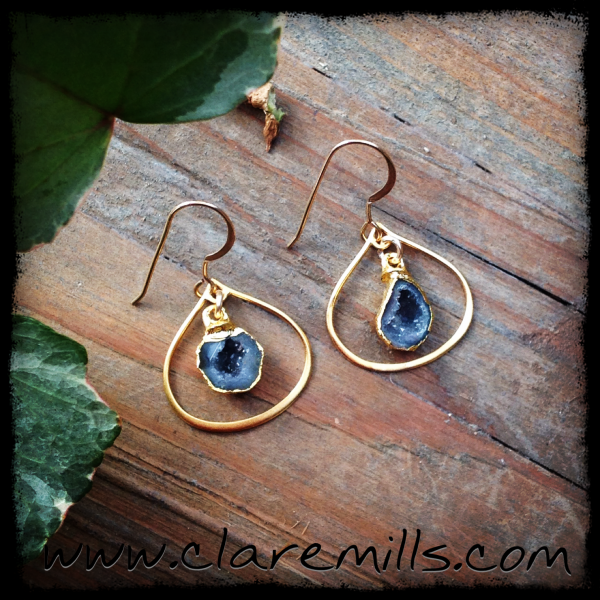 Burma Baby Geode Earrings