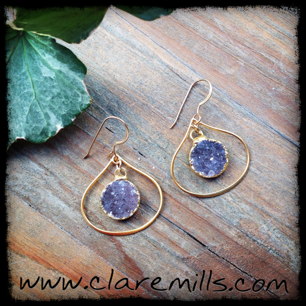 Amelia Druzy Teardrop Earrings