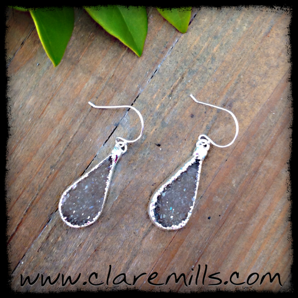 Charcoal Druzy Earrings