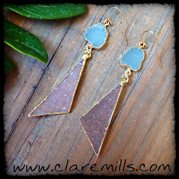 Cali Sea Foam Druzy Earrings