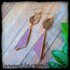 Smoky Topaz Slice & Blush Druzy Earrings