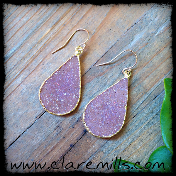 Peony Druzy Earrings