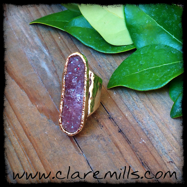 Mia Mauve Druzy Ring