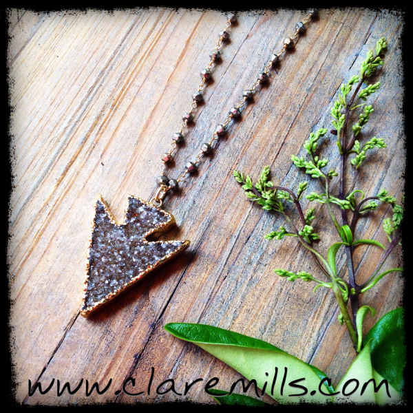 Druzy Arrowhead on Pyrite Chain (Copy)