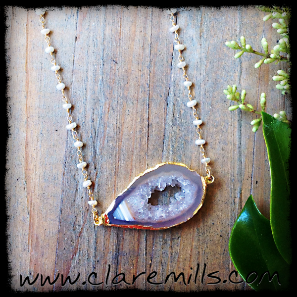 Abyss Agate Slice Necklace