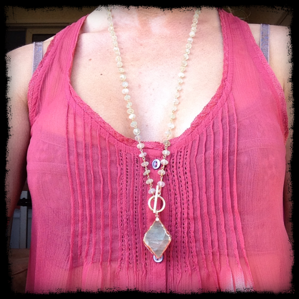 Fluorite on Chalcedony Chain