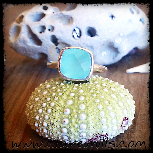 Faceted Bezel Set Chalcedony Ring
