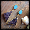 Turquoise Slice & Druzy Earrings