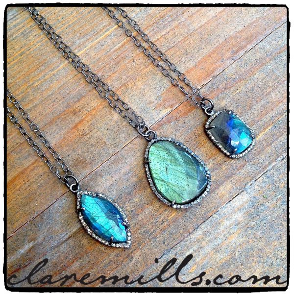 Champagne Diamond Labradorite Necklace II