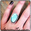 Labradorite Slice with Pave Diamonds Ring